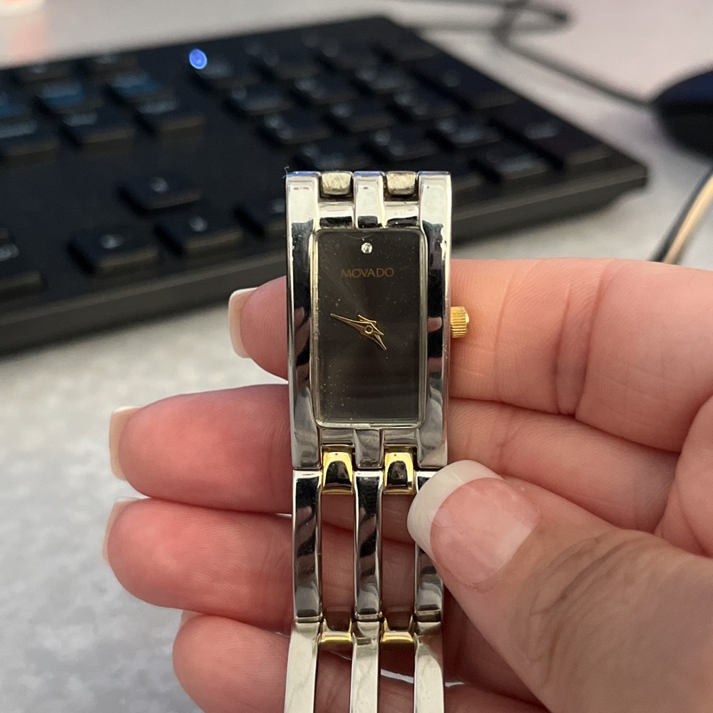 GUC Movado watch two tone gold and silver